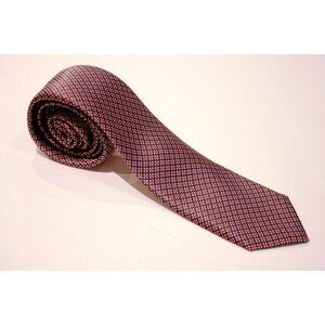 STRELLSON 100% Silk SUIT TIE Blue RED Circles PRINT Made in Italy